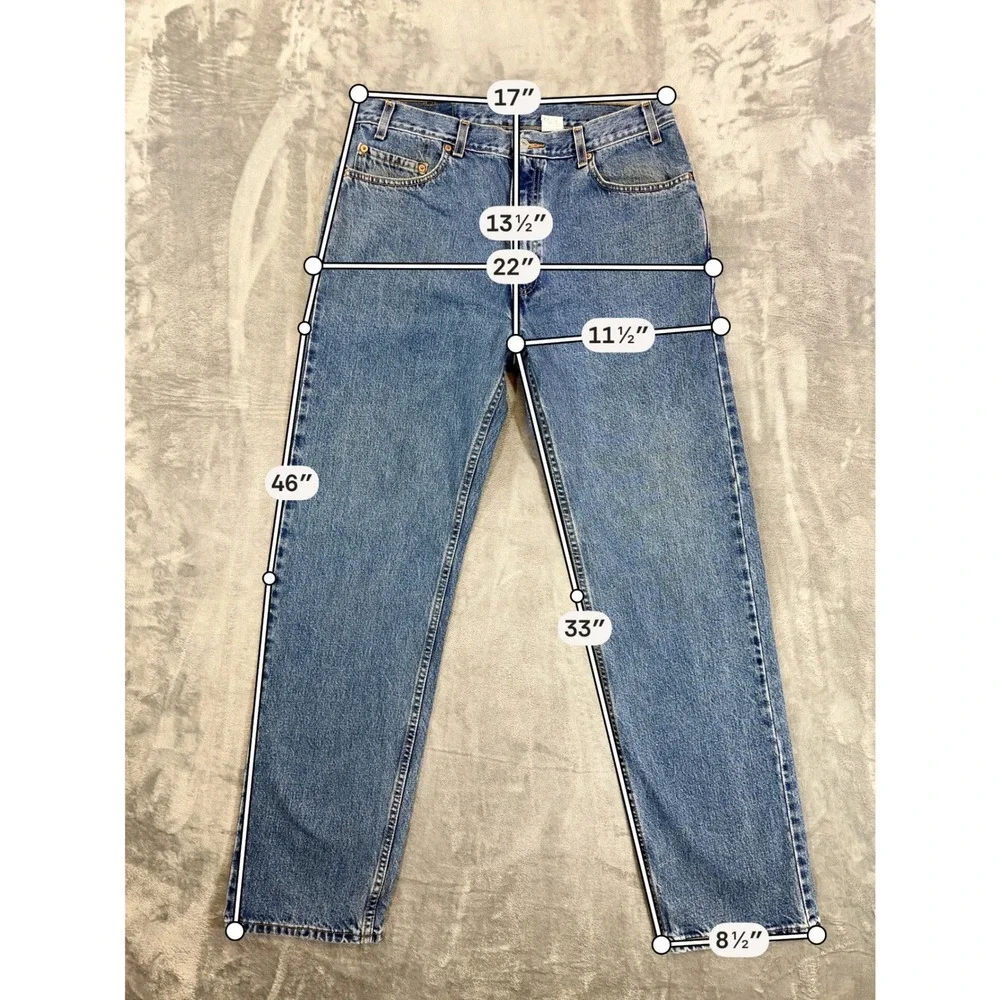 Vintage Levi's 505 Regular Fit Straight Leg Jeans Men's 36x34 Blue Medium Wash